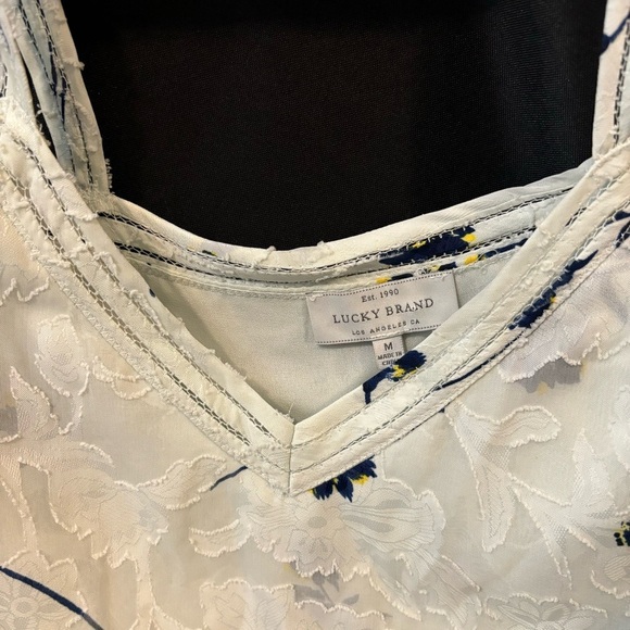 Lucky Brand Floral Cold-Shoulder Top, Size Medium - Picture 11 of 16